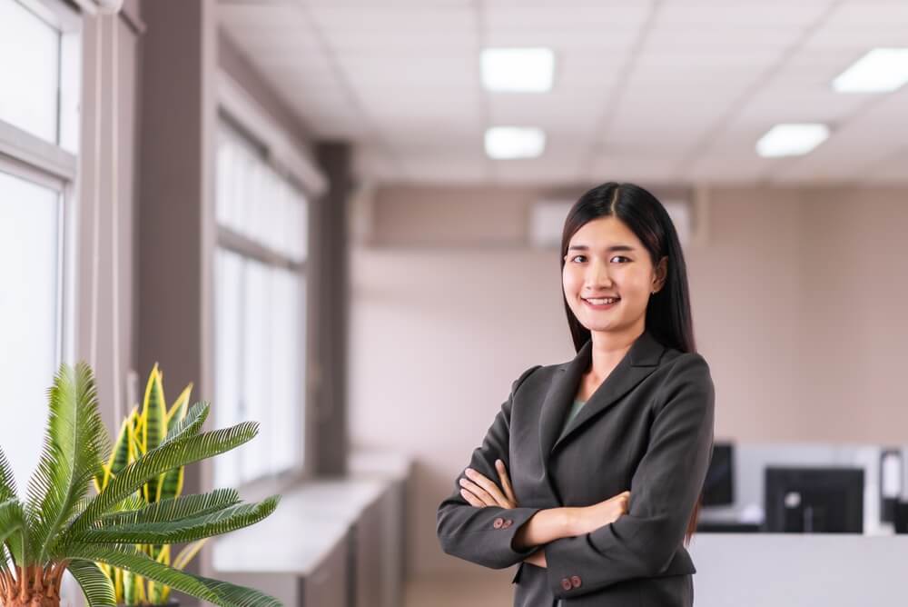 an outsourcing officer smiling