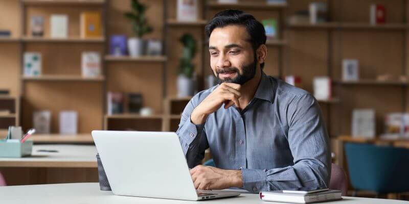 man using a laptop