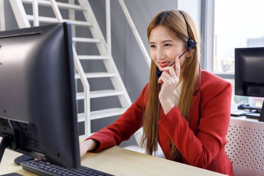 working customer service professional