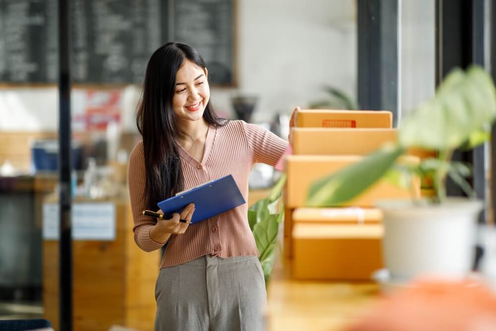 an online business owner checking orders