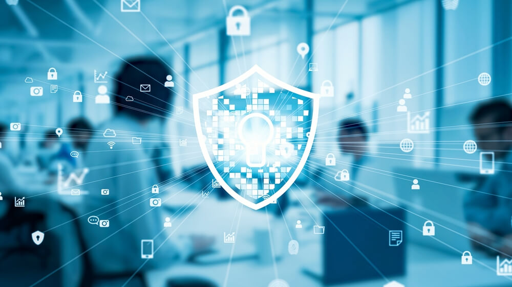Group,Of,People,In,Office,And,Cyber,Security,Concept.,Smart