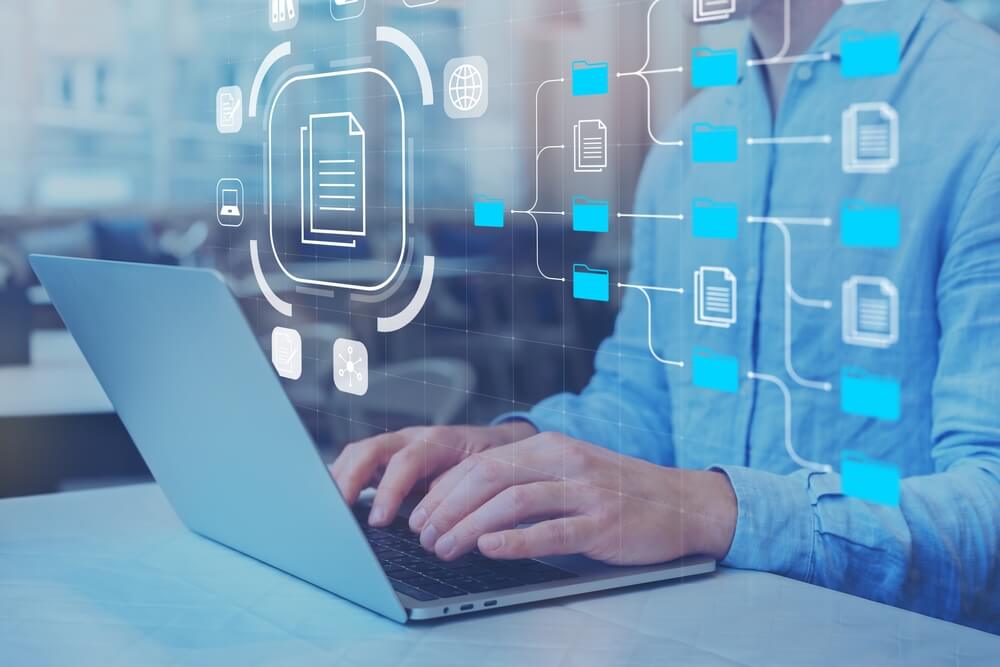 an IT using a laptop